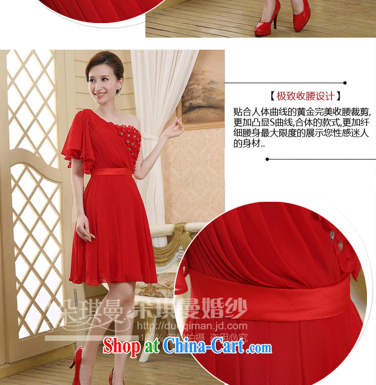 Flower Angel Cayman Korean sweet bridesmaid dresses small 2014 single shoulder short red bridal wedding dress uniform toast XXL pictures, price, brand platters! Elections are good character, the national distribution, so why buy now enjoy more preferential! Health