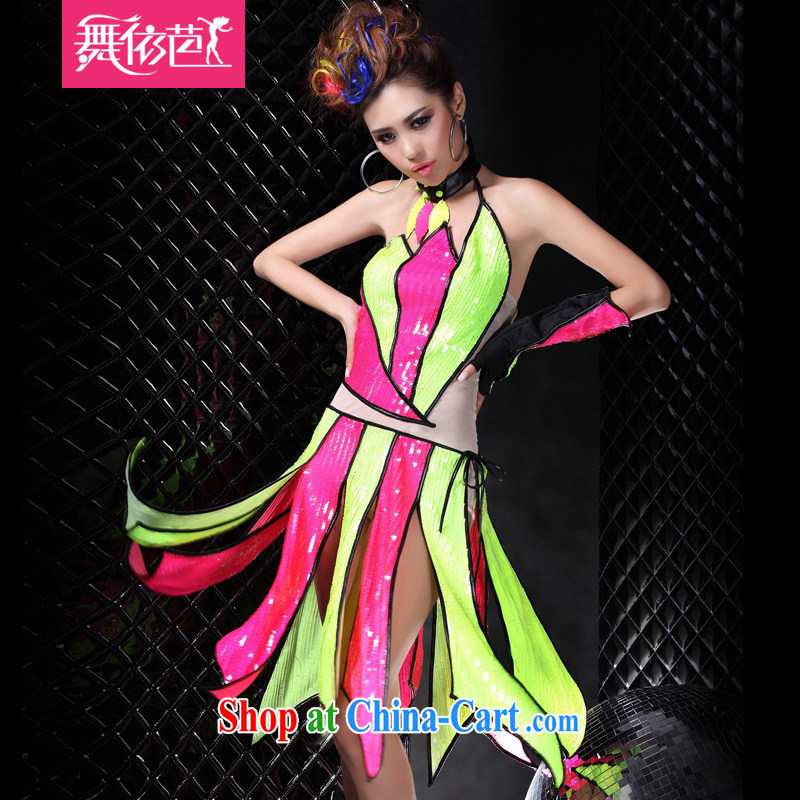 Stage performances with DS show new, my store female singer dancer clothing photography photography, dresses _8366 fluorescent cool color S small code