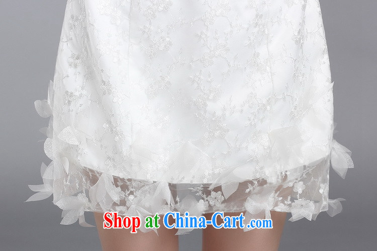 Shez &live female 2014 bridal bridesmaid wedding toast small dress double-shoulder lace dinner show the dress white S pictures, price, brand platters! Elections are good character, the national distribution, so why buy now enjoy more preferential! Health