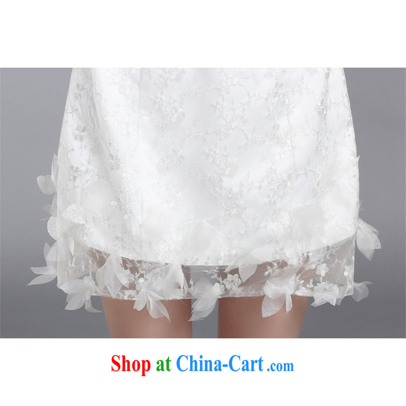 Shez &live female 2014 bridal bridesmaid wedding toast small dress double-shoulder lace dinner show the dress white S, Shez & live, online shopping