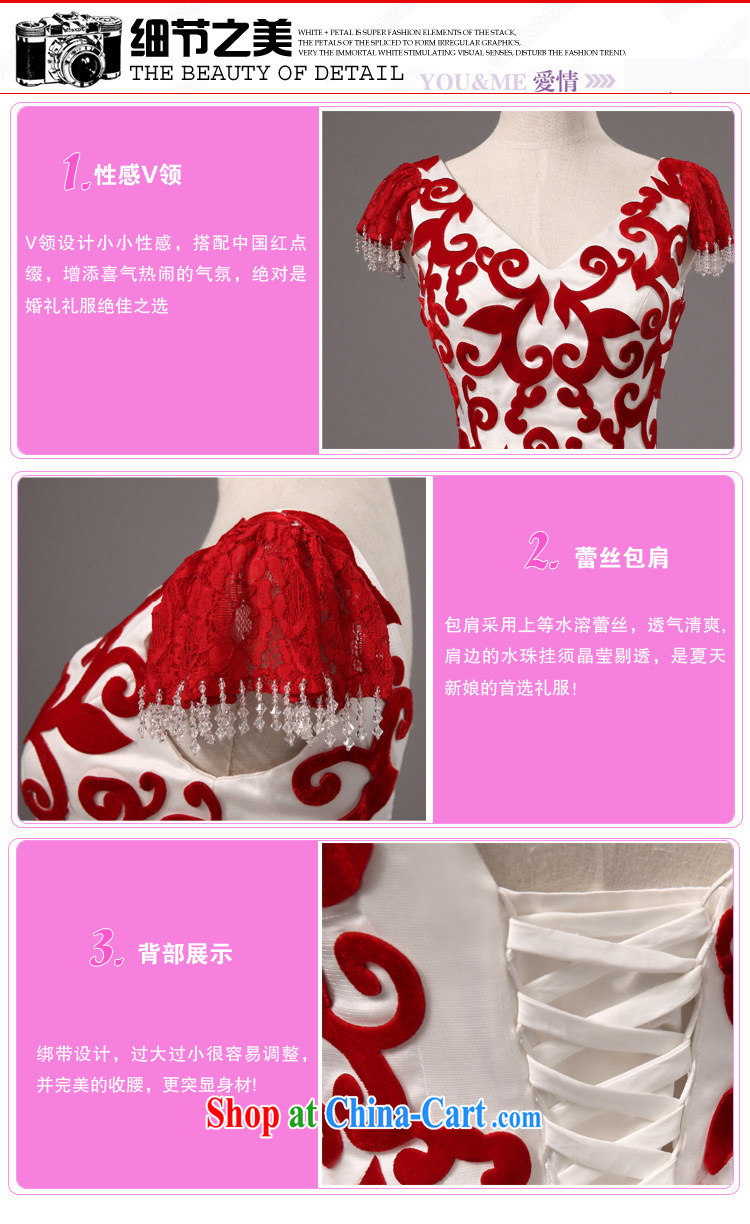 There is a luxurious new, red and white crowsfoot long bridal wedding dress uniform toast appearances AL dresses 1489 white XS pictures, price, brand platters! Elections are good character, the national distribution, so why buy now enjoy more preferential! Health