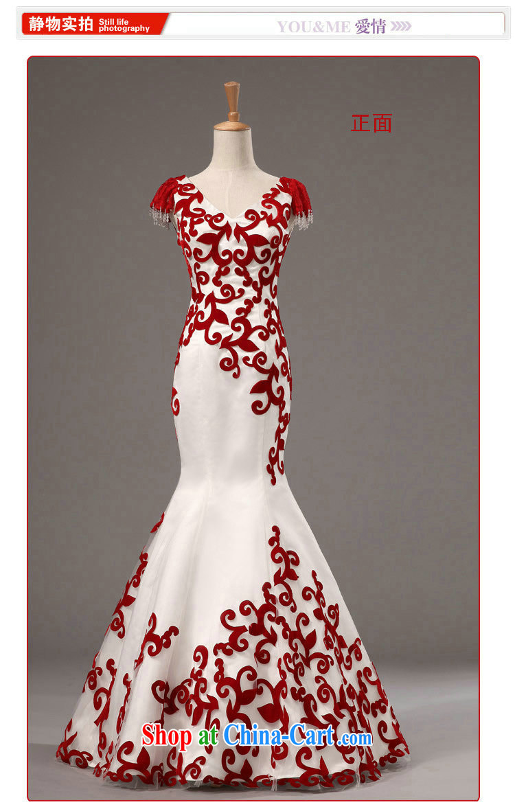 There is a luxurious new, red and white crowsfoot long bridal wedding dress uniform toast appearances AL dresses 1489 white XS pictures, price, brand platters! Elections are good character, the national distribution, so why buy now enjoy more preferential! Health