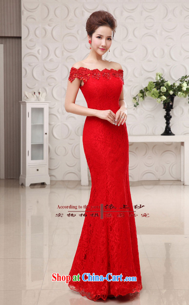 Yong-yan and new wedding dresses new 2015 stylish married a Field shoulder crowsfoot retro bride Korean bows dress evening dress red M pictures, price, brand platters! Elections are good character, the national distribution, so why buy now enjoy more preferential! Health