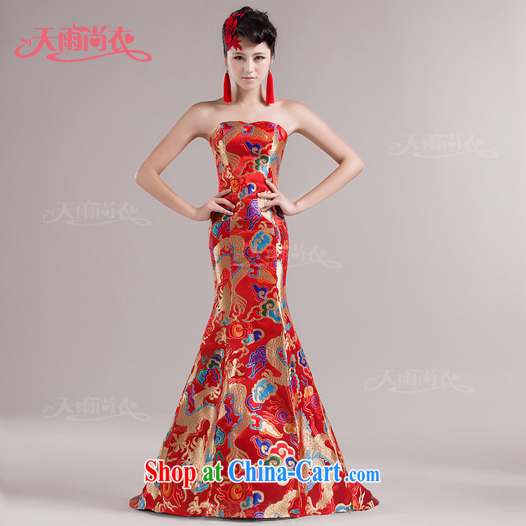 Rain is still Yi Star With dragon robe the Evening Dress bridal wedding toast clothing dresses small tail performance service LF 110 red tailored pictures, price, brand platters! Elections are good character, the national distribution, so why buy now enjoy more preferential! Health