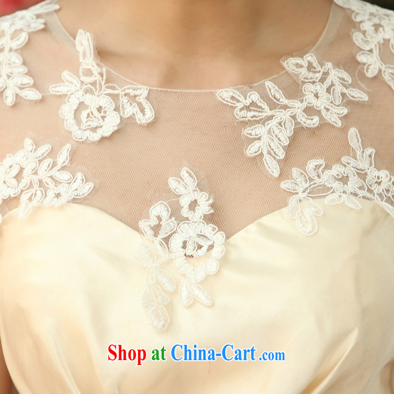 Rain is still Yi marriages 2015 new bridesmaid sister short, small dress dress sexy transparent lace bows clothing LF 168 champagne color tailored, rain is clothing, and shopping on the Internet