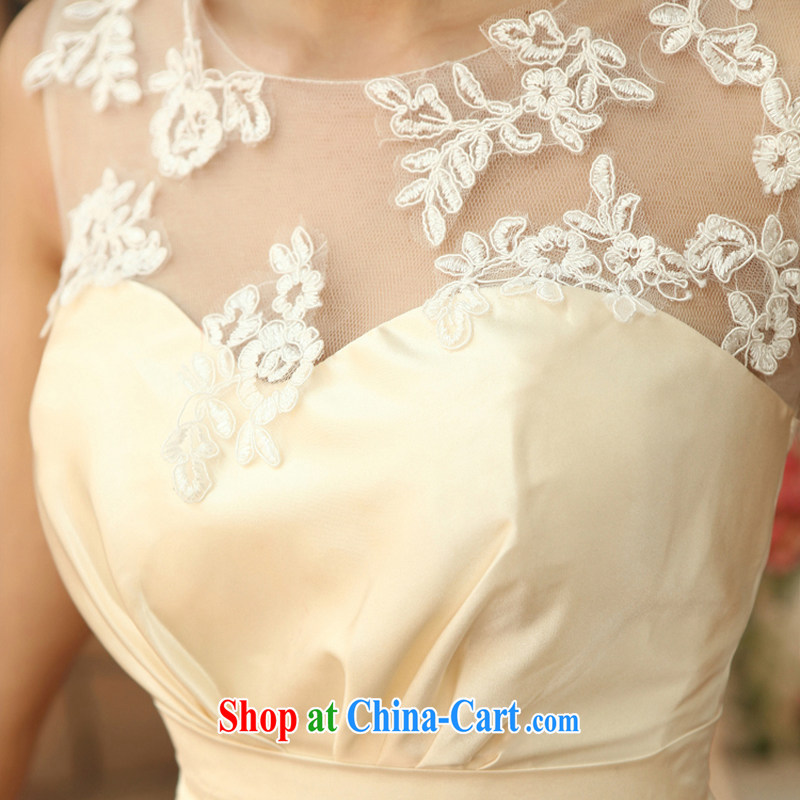 Rain is still Yi marriages 2015 new bridesmaid sister short, small dress dress sexy transparent lace bows clothing LF 168 champagne color tailored, rain is clothing, and shopping on the Internet