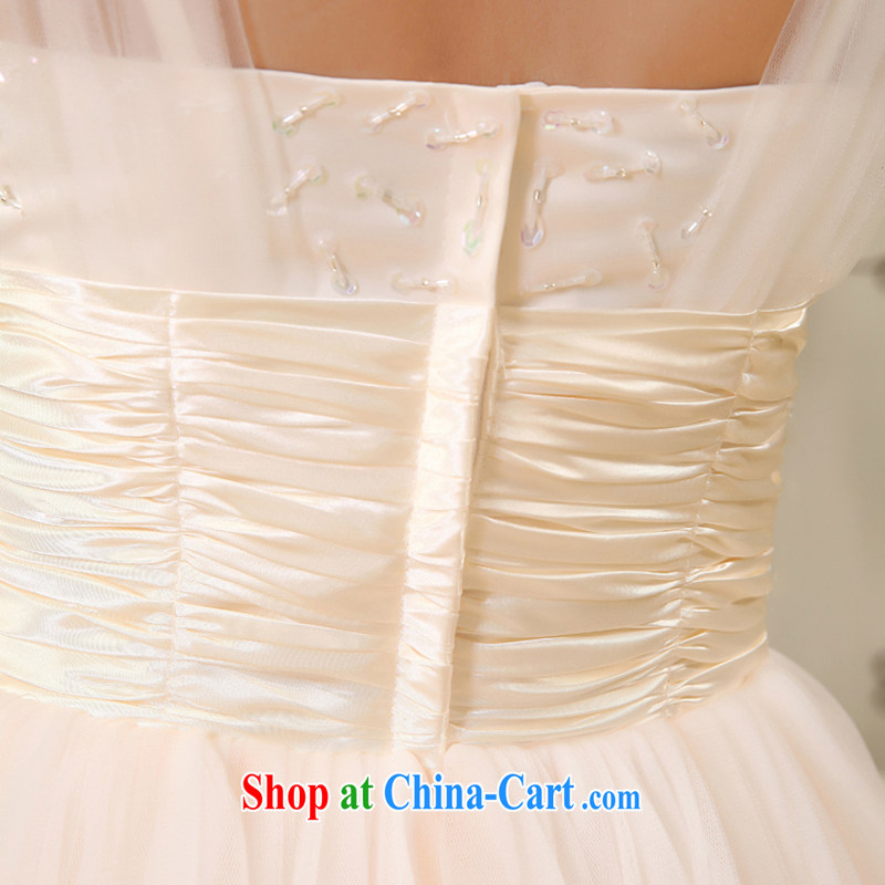 Rain is still Yi 2015 new marriage short, Shaggy Princess small dress bridal the wedding bridesmaid sister dress LF 177 champagne color tailored, rain is clothing, shopping on the Internet