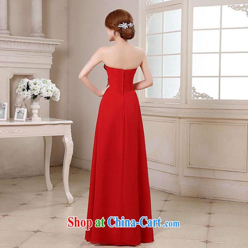Rain is still clothing bridal 2015 new marriage toast stage moderator evening dress graphics thin flowers erase chest gown LF 188 red tailored, rain is clothing, and shopping on the Internet