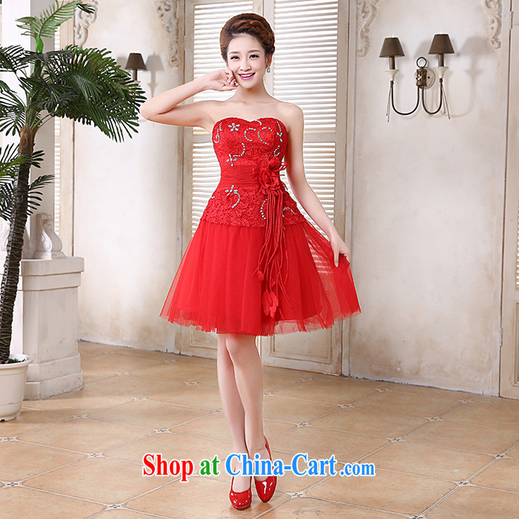 Rain is still clothing bridal wedding dresses 2015 new marriage toast serving sweet Princess Mary Magdalene chest strap short bridesmaid dresses small LF 191 red tailored pictures, price, brand platters! Elections are good character, the national distribution, so why buy now enjoy more preferential! Health