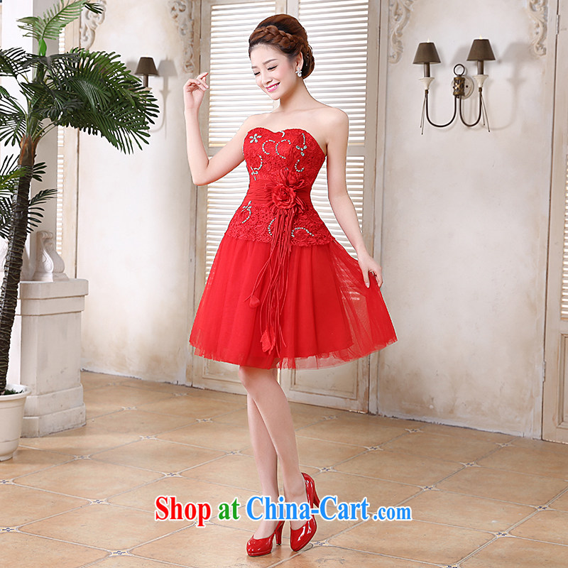 Rain is still clothing bridal wedding dresses 2015 new marriage toast clothing sweet Princess Mary Magdalene chest strap short bridesmaid dresses small LF 191 red tailored, rain is clothing, and shopping on the Internet
