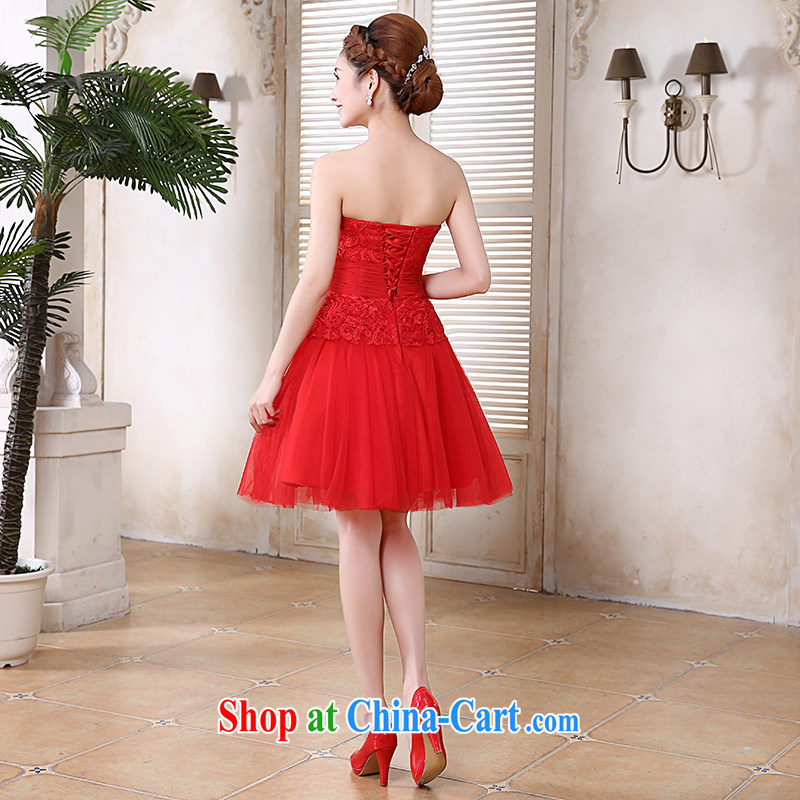 Rain is still clothing bridal wedding dresses 2015 new marriage toast clothing sweet Princess Mary Magdalene chest strap short bridesmaid dresses small LF 191 red tailored, rain is clothing, and shopping on the Internet