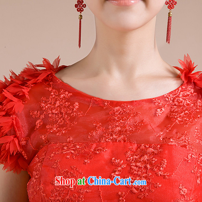 Rain is still Yi marriages 2015 new stylish bows clothing red lace dress Korean bridesmaid dresses small LF 108 red tailored rain coat yet, shopping on the Internet