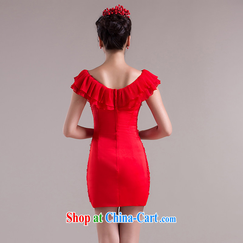 Rain is still Yi marriages graphics thin dresses red wedding dress bridal toast back door bridesmaid short, small dress LF 107 red tailored, rain is clothing, and shopping on the Internet