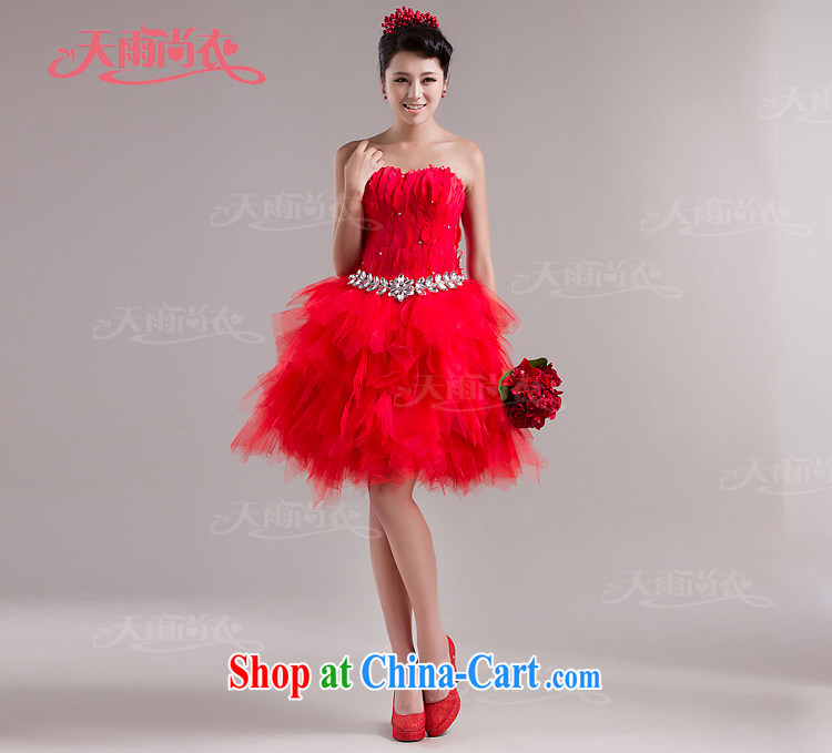 Rain is still Yi New bridal wedding dresses short bridesmaid dress wood drill Feather Gown dresses show LF 98 red tailored pictures, price, brand platters! Elections are good character, the national distribution, so why buy now enjoy more preferential! Health