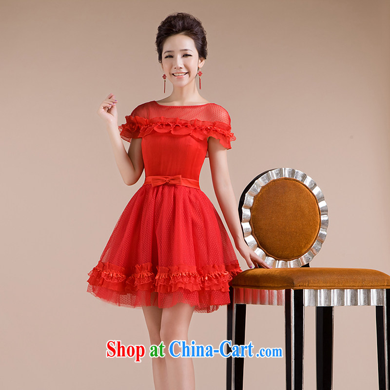 Rain is still Yi marriages 2015 New Red toast serving short wedding shaggy double coat skirt white bridesmaid dresses small LF 92 red tailored, rain is clothing, and shopping on the Internet