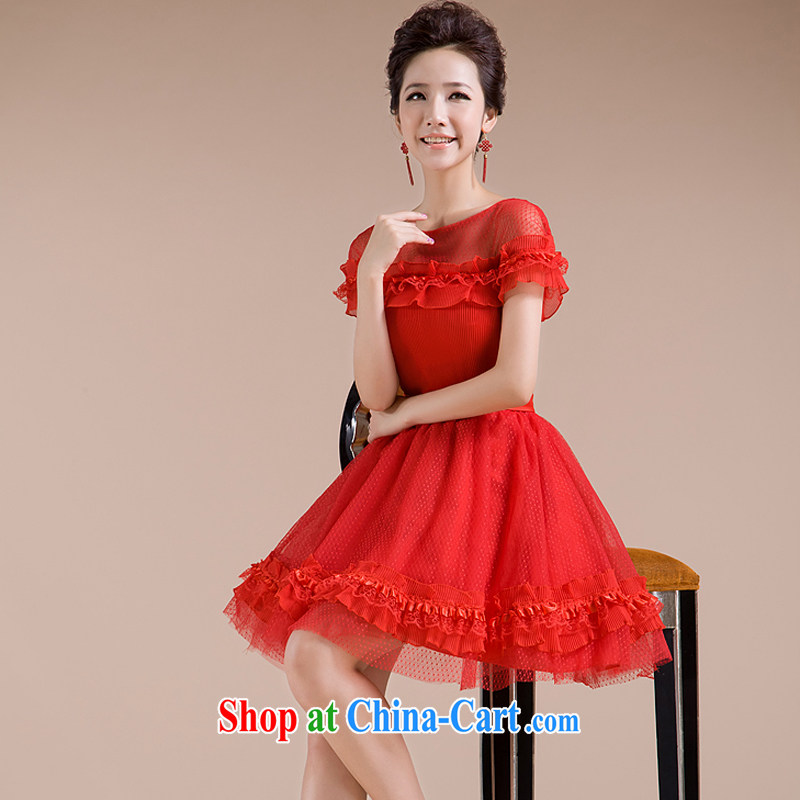Rain is still Yi marriages 2015 New Red toast serving short wedding shaggy double coat skirt white bridesmaid dresses small LF 92 red tailored, rain is clothing, and shopping on the Internet