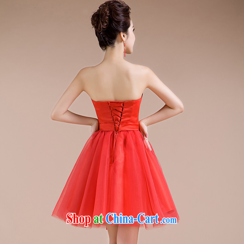 Rain is still clothing bridal wedding dresses 2015 new toast clothing red erase chest short dresses sweet bridesmaid dresses small LF 91 red tailored, rain is Yi, and shopping on the Internet