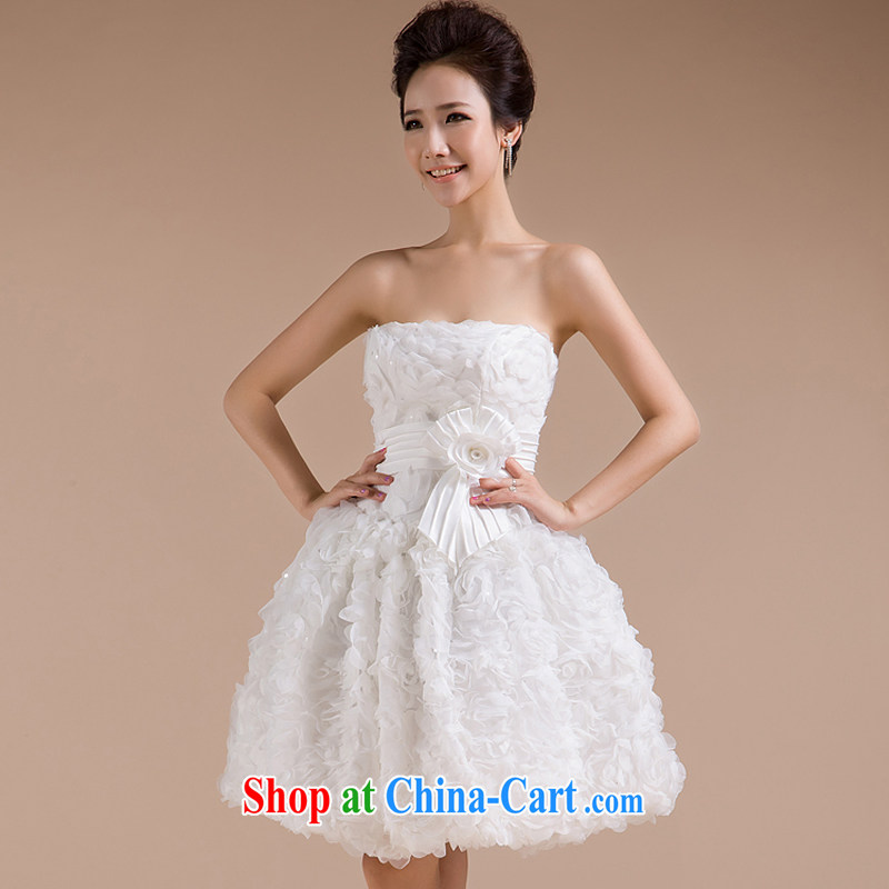 Rain is still clothing bridal wedding dresses 2015 new wedding white sweet Mary Magdalene chest strap shaggy Princess short skirt bridesmaid dresses small LF 83 white tailored, rain is clothing, and shopping on the Internet