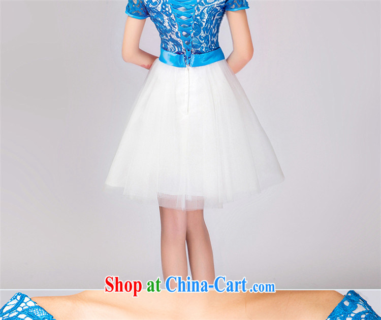 2015 tslyzm Europe small dress stylish short blue bridesmaid gift bridesmaid dress, waist bows service retro gathering sister dress uniform performance light blue XXL pictures, price, brand platters! Elections are good character, the national distribution, so why buy now enjoy more preferential! Health