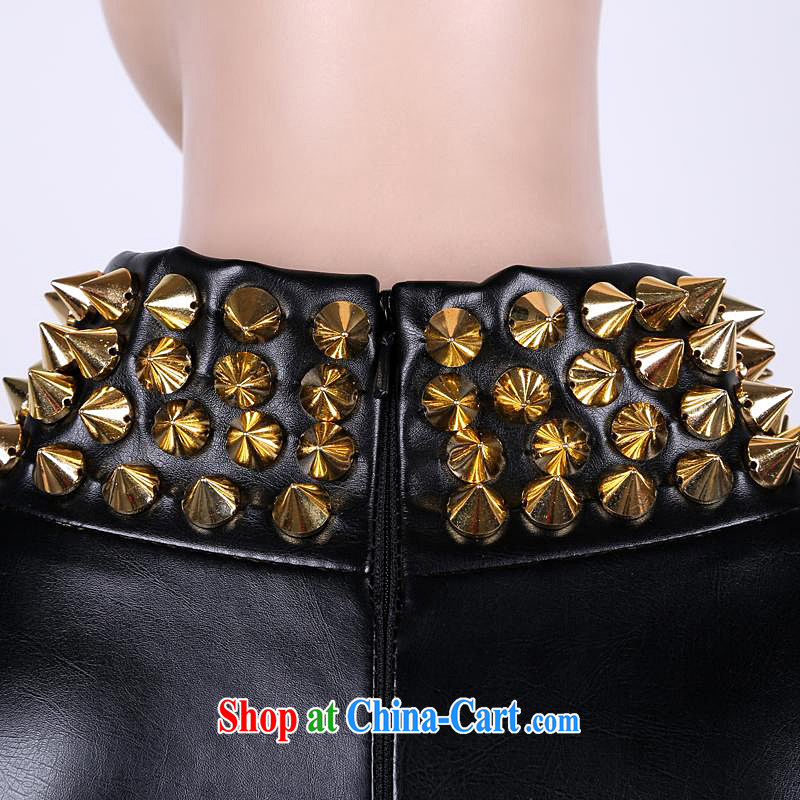 My store bar DS for dance clothing DJ stage with cool rivets Cultivating Female Singer service-kit #8170 golden S small code, in accordance with dance, hip hop, and shopping on the Internet