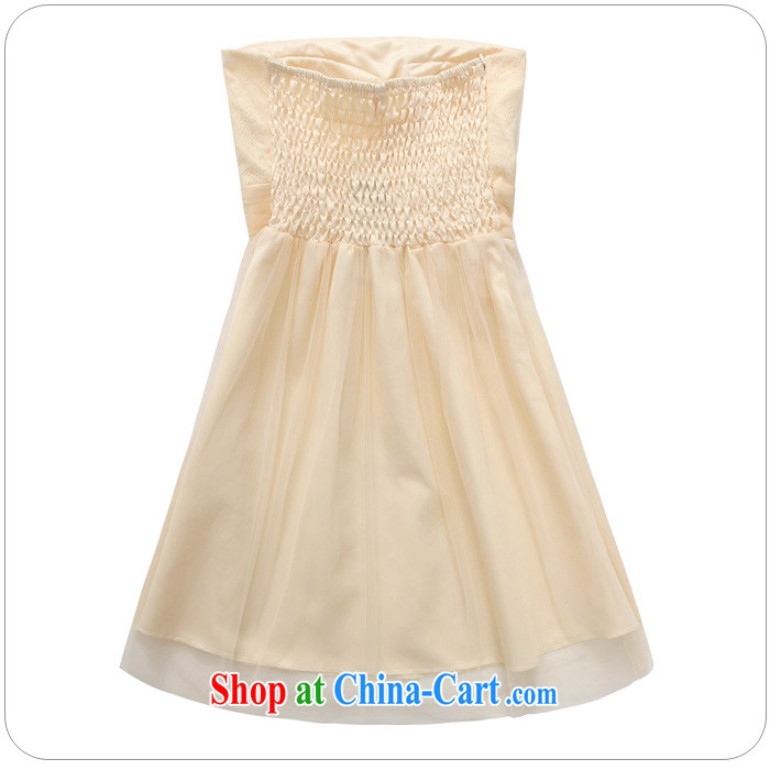 Sweet sister dress Bead Chain bowtie thin waist Web yarn end chest shoulder dress dresses JK 2 9712 champagne color XXXL pictures, price, brand platters! Elections are good character, the national distribution, so why buy now enjoy more preferential! Health