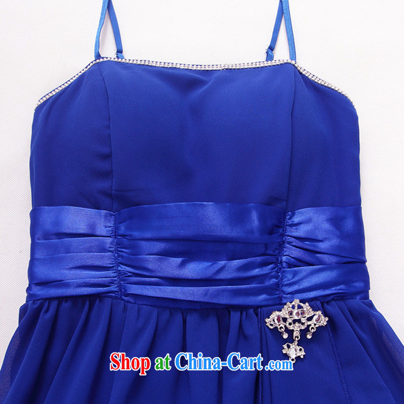 An expensive beauty with dress straps hot drill snow woven layers cake larger graphics gaunt waist with belt-drill tension and sisters annual skirt dance evening dress short even skirt blue XXXL, facilitating Philippines and the United States, and on-line