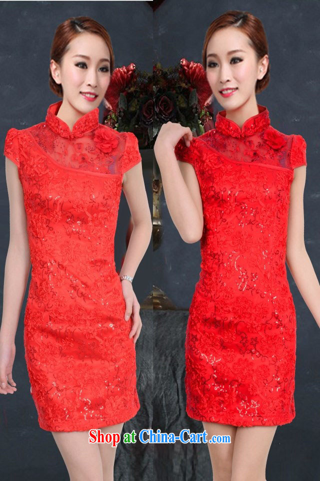 (The Health AODEYA red bridal dresses wedding toast clothing retro embroidery take short improved cheongsam-Noble red XL pictures, price, brand platters! Elections are good character, the national distribution, so why buy now enjoy more preferential! Health