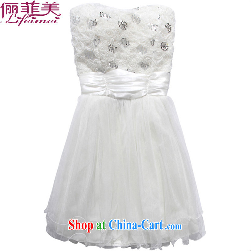 An expensive beauty with Princess dress dresses the chest three-dimensional roses high waist beauty thick MM female shaggy dress sister bridesmaid bridal toast evening dress white XXXL, facilitating Philippines and the United States, shopping on the Inter