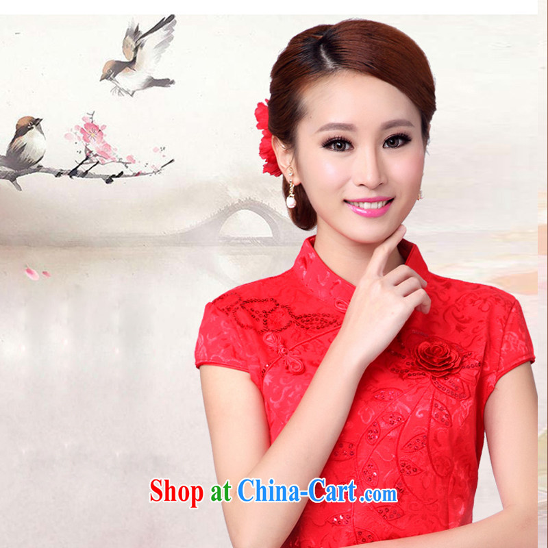 Advisory Committee in accordance with the 2015 summer new stylish personalized embroidery luxury lace Solid Color beauty female marriage toast dresses. Red wedding dress high collar dress female Red XL advisory committee, according to leading edge, shoppi