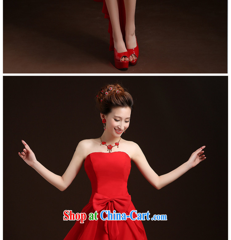 Qi wei summer 2015 New Red dress Mary Magdalene chest wedding dresses short before long evening dress bridal gown wedding dress toast serving long, tied with a short ceremony red custom plus $30 pictures, price, brand platters! Elections are good character, the national distribution, so why buy now enjoy more preferential! Health
