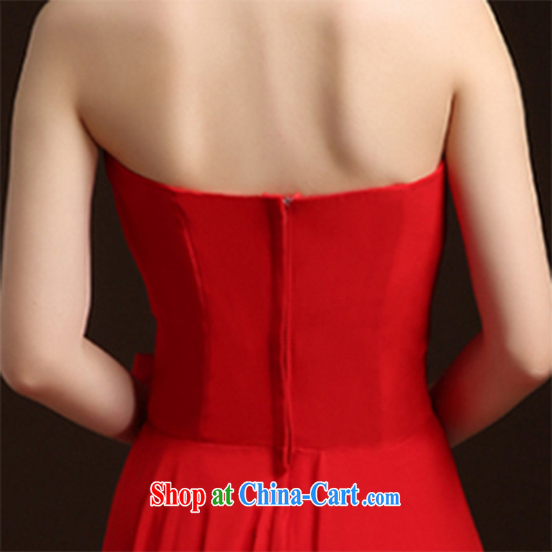 Qi wei summer 2015 New Red dress wiped his chest wedding dresses short before long evening dress bridal gown wedding dress toast serving long, tied with a short ceremony red custom plus $30, Qi wei (QI WAVE), online shopping