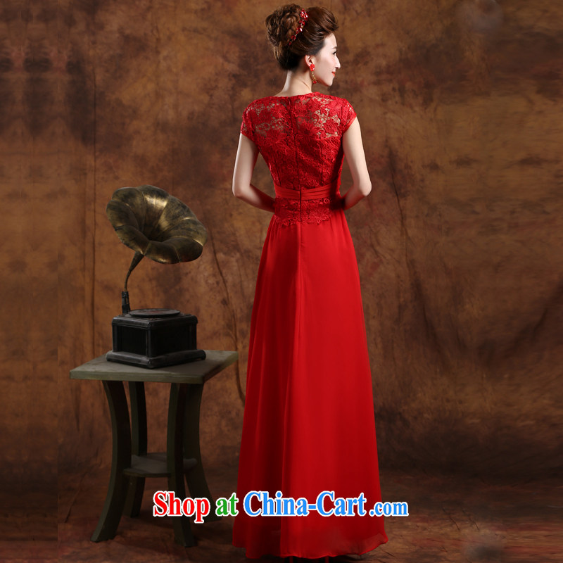 Qi wei wedding dresses new 2015 summer Red double-shoulder video thin V collar bridal long evening dress uniform toast bridesmaid dress moderator service graduation ball red custom for the $30, Qi wei (QI WAVE), online shopping