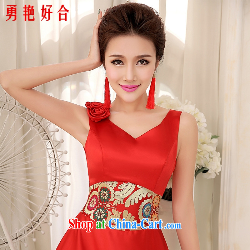 Yong-yan and 2015 New National wind red-su earrings bridal show Wo Chinese ceremony dress, Wedding Celebration classic clip-on red