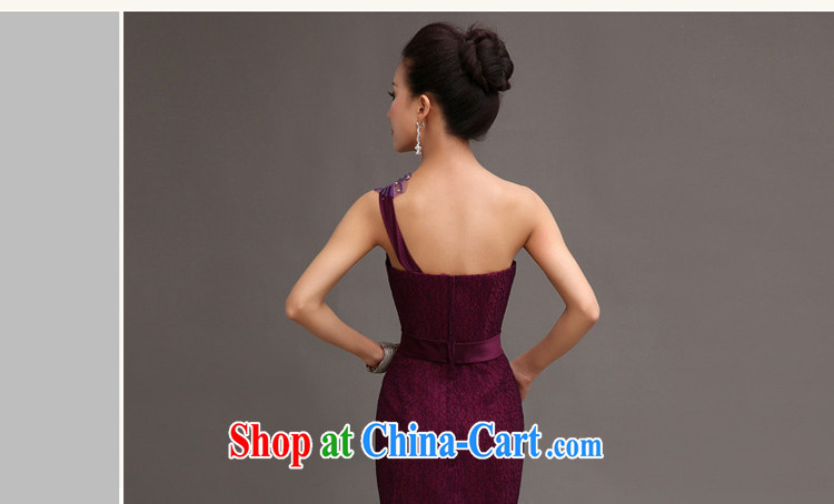 Early SPREAD THE SHOULDER cultivating graphics thin dress 2015 New Red crowsfoot dress bridal wedding toast serving long, Purple XXL pictures, price, brand platters! Elections are good character, the national distribution, so why buy now enjoy more preferential! Health