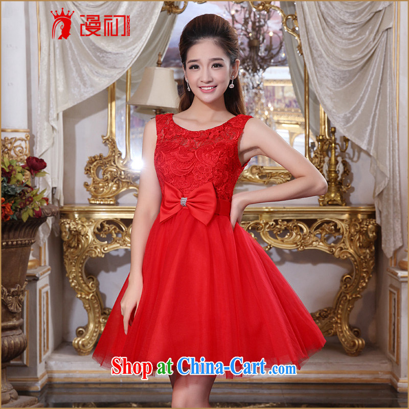 Early definition 2015 new marriage toast Service Bridal wedding dress shoulders short bridesmaid serving small dress female Red double-shoulder type XXL, diffuse, and shopping on the Internet