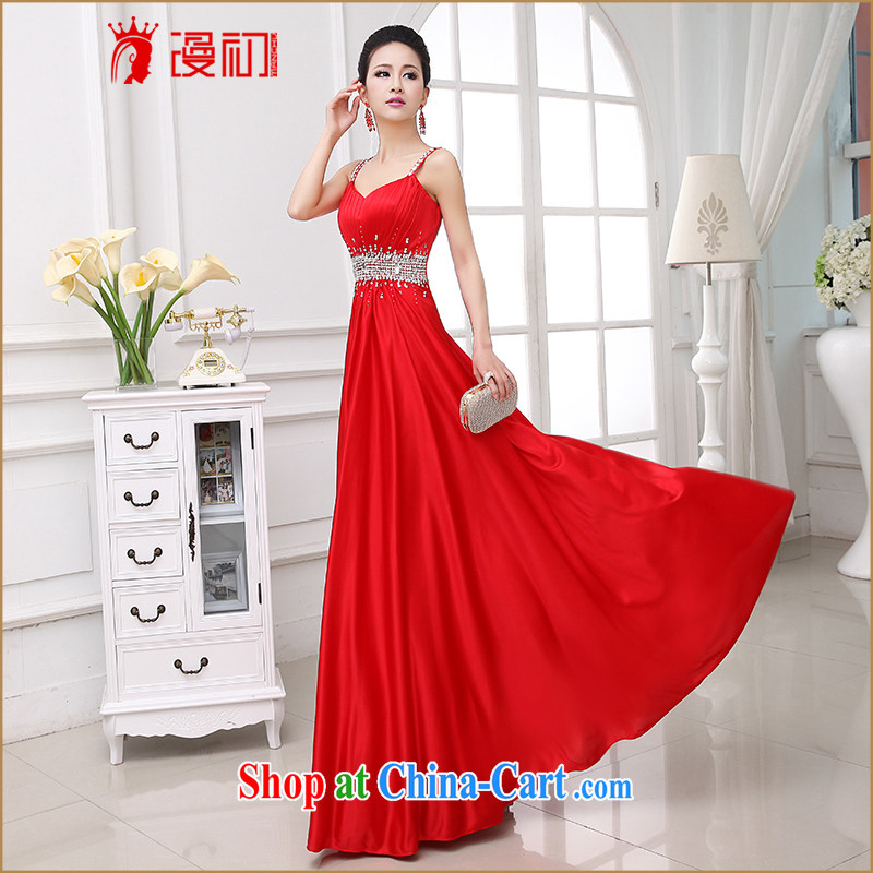 Early definition 2015 new wedding dresses elegance strap toast wedding service long-field shoulder dress red XXL, diffuse, and shopping on the Internet