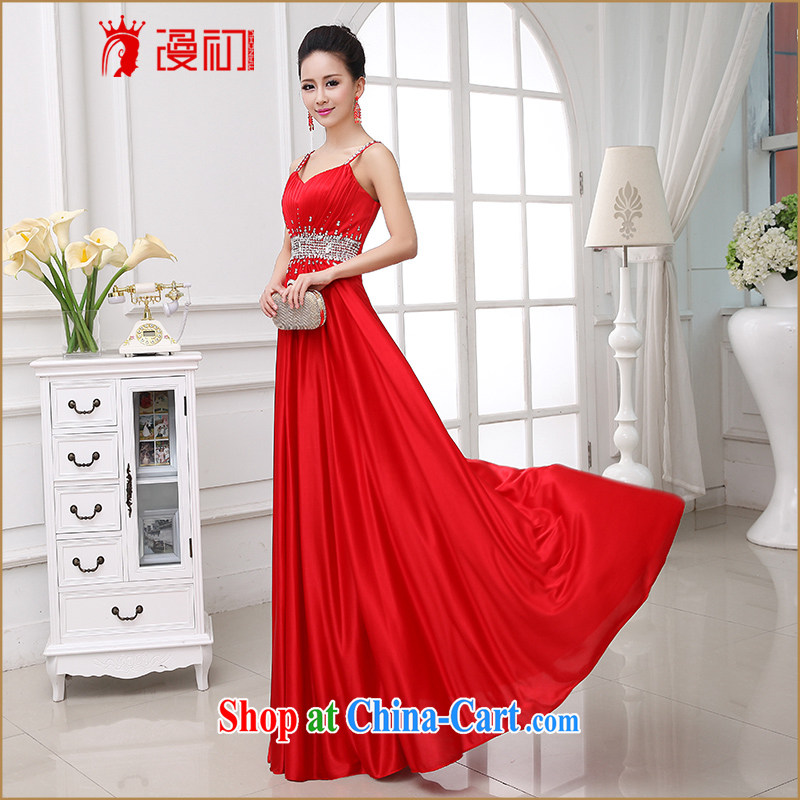 Early definition 2015 new wedding dresses elegance strap toast wedding service long-field shoulder dress red XXL, diffuse, and shopping on the Internet