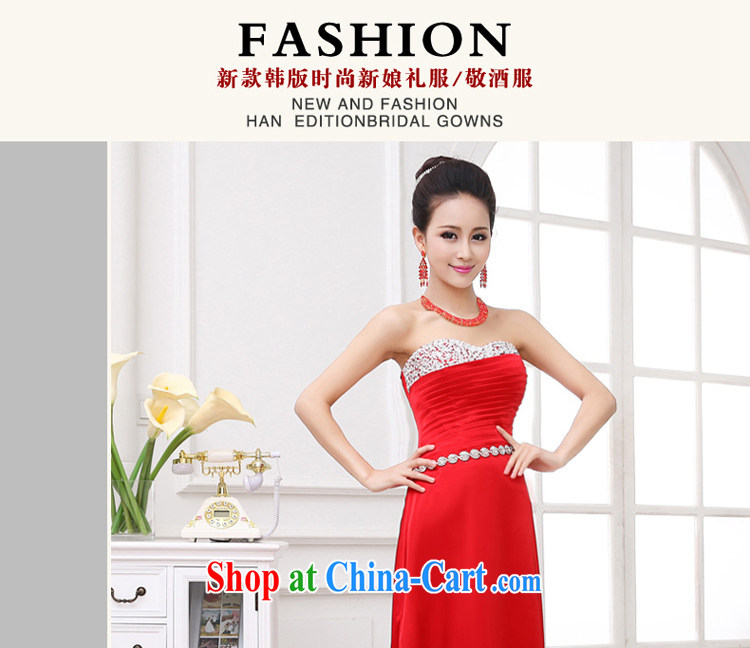 Early animated evening dress 2015 New Long fall wedding toast serving sweet Mary Magdalene chest diamond jewelry bridal dresses female Red XXL pictures, price, brand platters! Elections are good character, the national distribution, so why buy now enjoy more preferential! Health