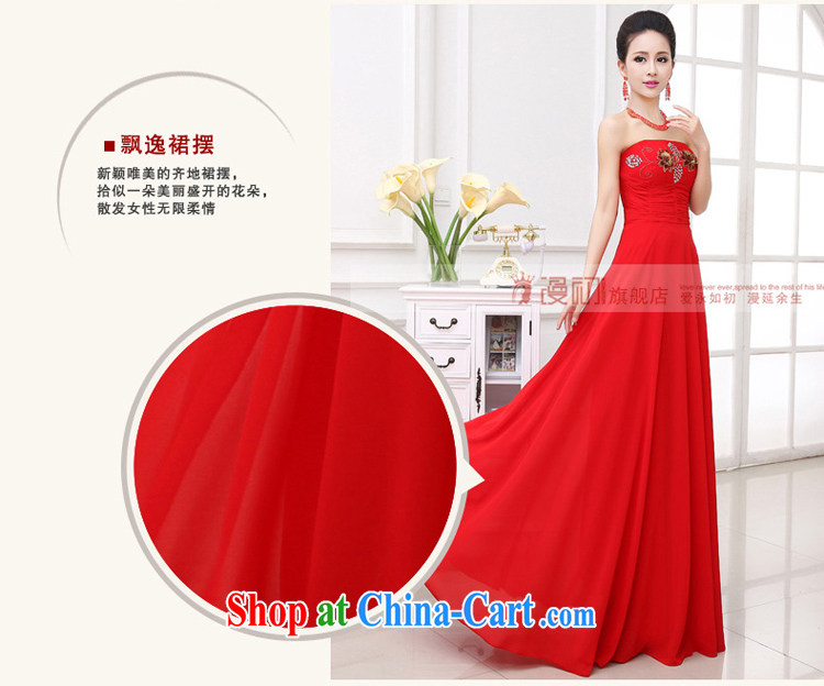 Early animated evening dress 2015 new marriage toast clothing retro flowers Korean long erase chest bridal dresses female Red XXL pictures, price, brand platters! Elections are good character, the national distribution, so why buy now enjoy more preferential! Health