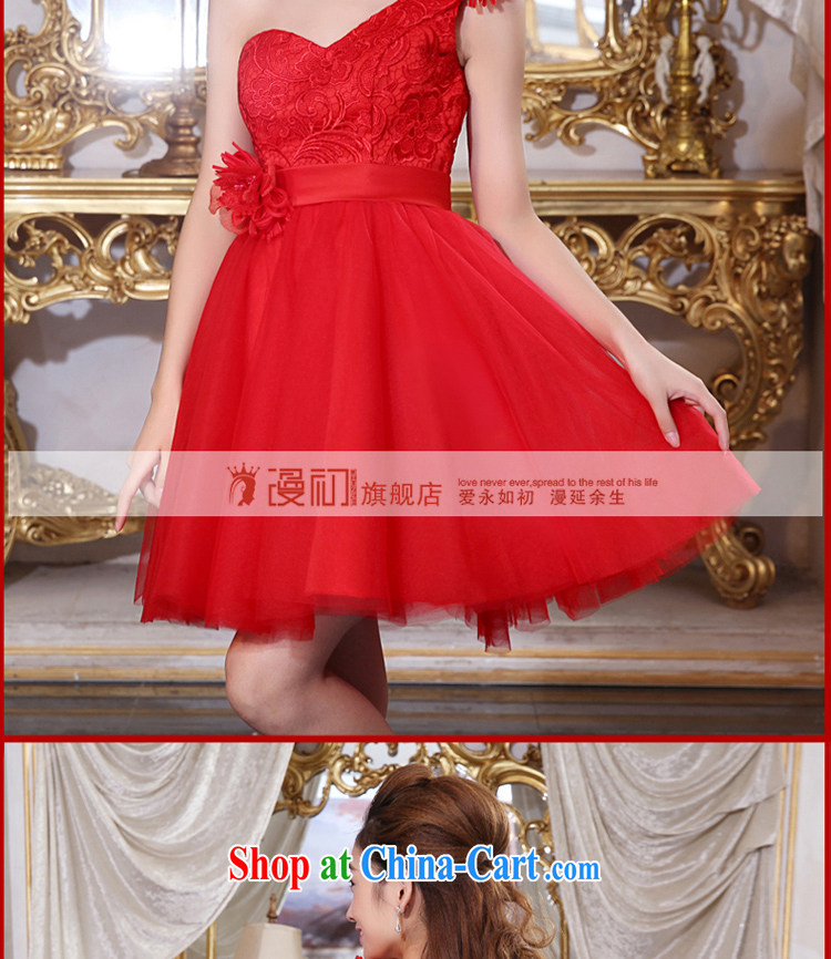 Spread dresses early 2015 New Red single shoulder dress short marriages served toast lace bridesmaid clothing red XXL pictures, price, brand platters! Elections are good character, the national distribution, so why buy now enjoy more preferential! Health
