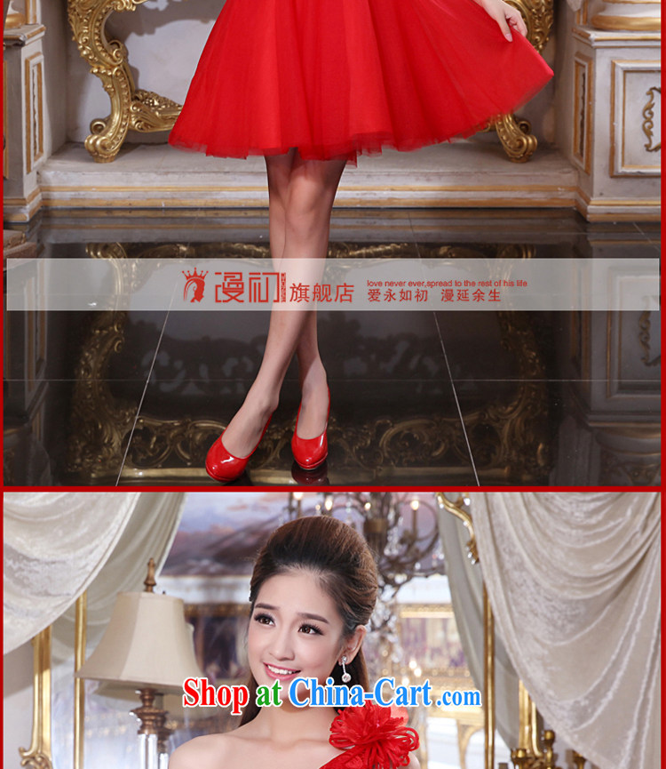 Spread dresses early 2015 New Red single shoulder dress short marriages served toast lace bridesmaid clothing red XXL pictures, price, brand platters! Elections are good character, the national distribution, so why buy now enjoy more preferential! Health