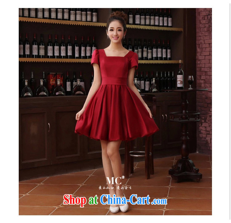 Early definition 2015 new dress Korean short dress bride wedding toast a Field shoulder bridesmaid evening service, wine red XXL pictures, price, brand platters! Elections are good character, the national distribution, so why buy now enjoy more preferential! Health