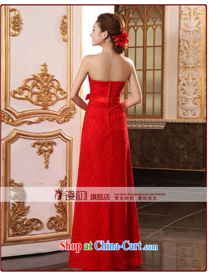 Early definition bride wiped chest dress long evening dress wedding red bows service bridesmaid lace dress dress L red XXL pictures, price, brand platters! Elections are good character, the national distribution, so why buy now enjoy more preferential! Health