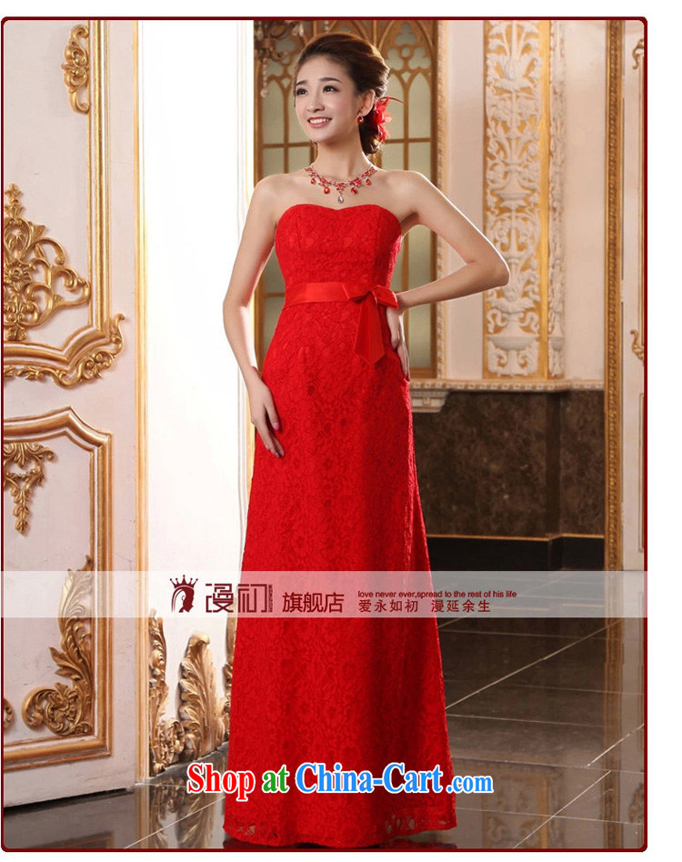 Early definition bride wiped chest dress long evening dress wedding red bows service bridesmaid lace dress dress L red XXL pictures, price, brand platters! Elections are good character, the national distribution, so why buy now enjoy more preferential! Health