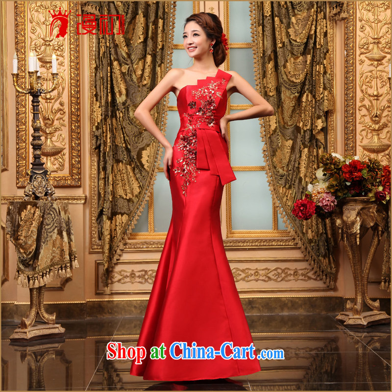 Early definition 2015 new dress bridal red long dress Banquet hosted at Merlion dress toast wedding dress tie-waist XXL, diffuse, and shopping on the Internet
