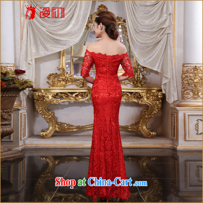 Early definition 2015 New Field shoulder bridal wedding dress toast service banquet crowsfoot strap with red dress red XXL, diffuse, and shopping on the Internet