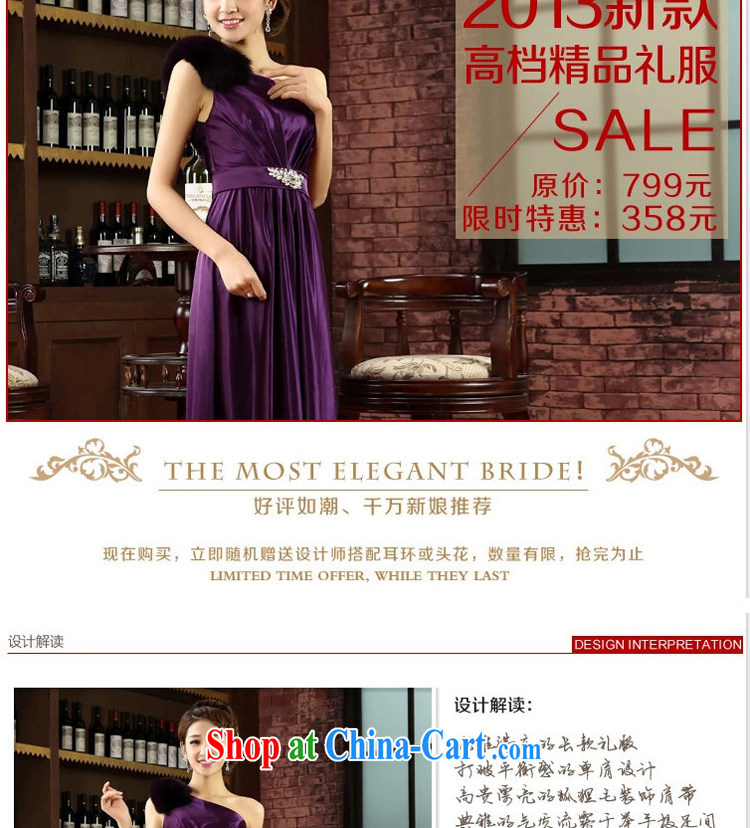 Early definition 2015 new dress bride wedding toast long dress banquet, shoulder the fox hair fall and winter sexy dress purple XXL pictures, price, brand platters! Elections are good character, the national distribution, so why buy now enjoy more preferential! Health