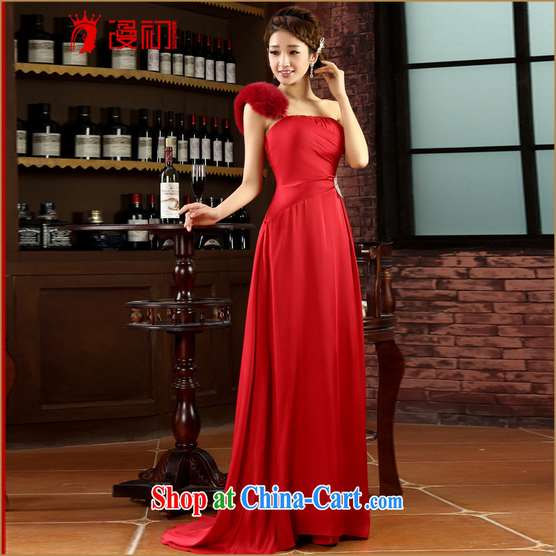 Early definition 2015 new dress, shoulder-length, toast wedding service banquet Evening Dress dress spring and summer Fox hair dress red XXL, spread, early, and shopping on the Internet