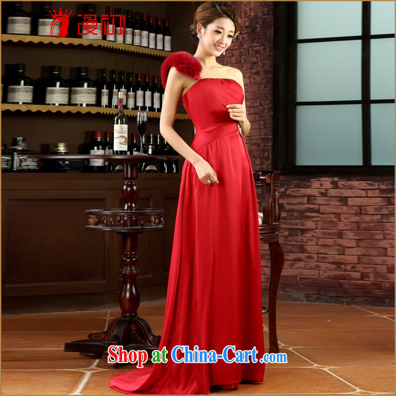 Early definition 2015 new dress, shoulder-length, toast wedding service banquet Evening Dress dress spring and summer Fox hair dress red XXL, spread, early, and shopping on the Internet
