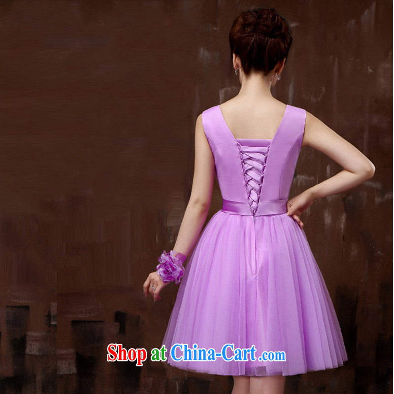 7 color 7 tone Korean version 2015 bridesmaid's dress purple solid color tie short sister show small dress L 016 purple F M paragraph, 7-Color 7 tone, shopping on the Internet